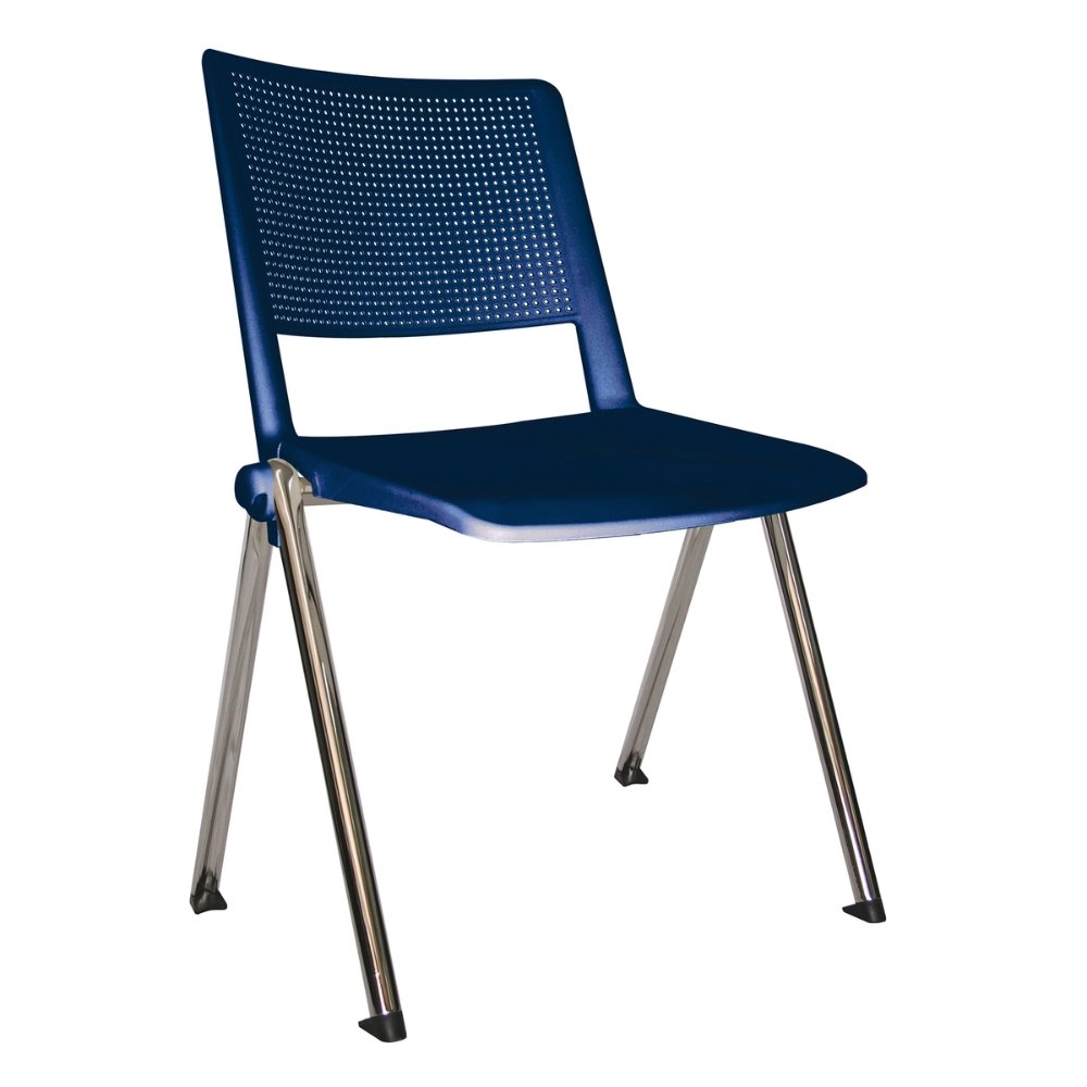Silla de visita OFFIHO Revolution OHV-86CR de polipropileno con brazos y base cromada de 4 puntas