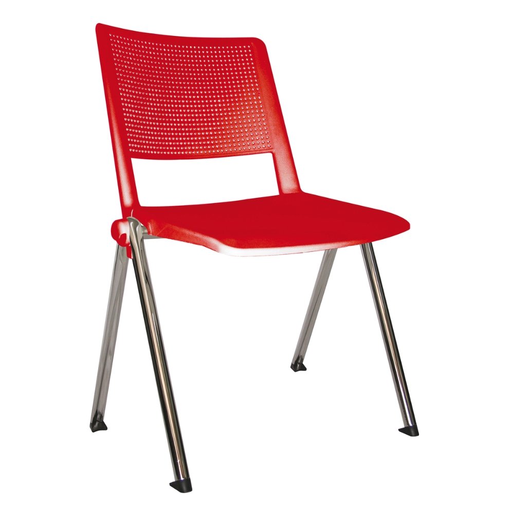 Silla de visita OFFIHO Revolution OHV-86CR de polipropileno con brazos y base cromada de 4 puntas