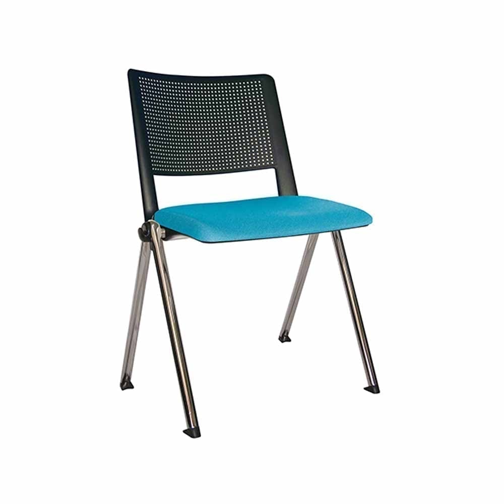 Silla de visita ergonómica OFFIHO Revolution OHV-87CR con respaldo de polipropileno, asiento tapizado y base cromada