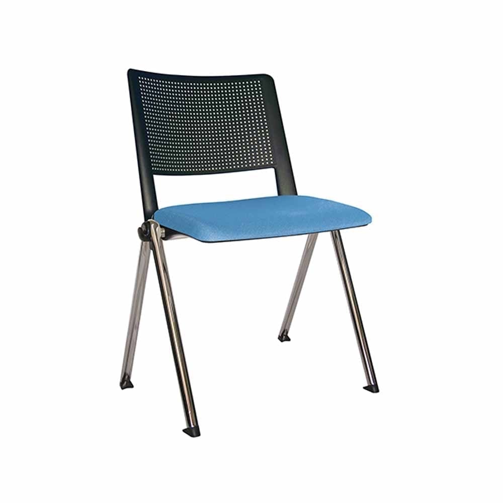 Silla de visita ergonómica OFFIHO Revolution OHV-87CR con respaldo de polipropileno, asiento tapizado y base cromada