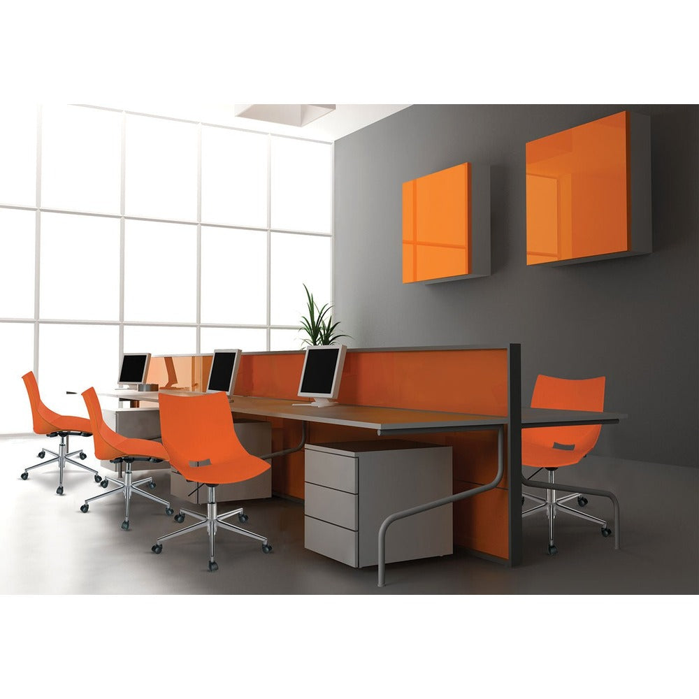 Silla secretarial Offiho Shell OHS-37 con asiento y respaldo en polipropileno y base de aluminio de cinco puntas