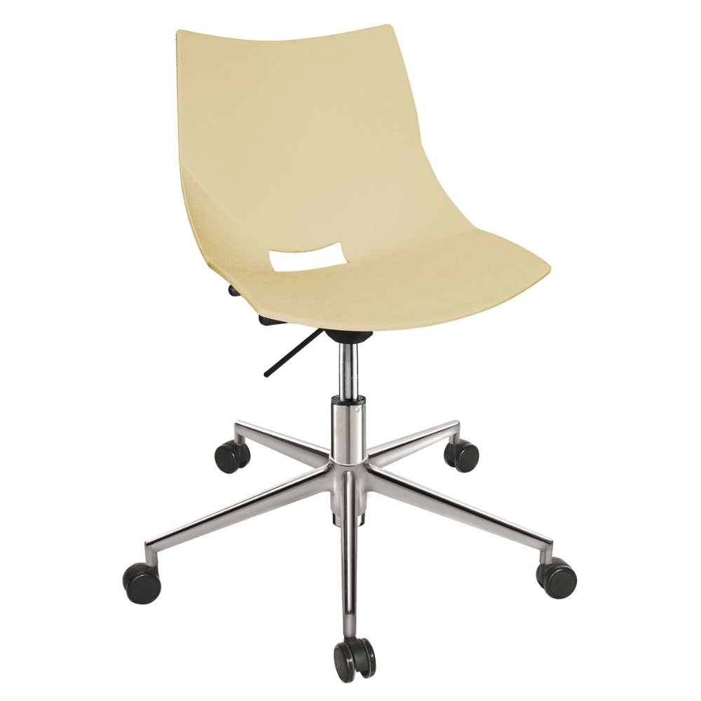 Silla secretarial Offiho Shell OHS-37 con asiento y respaldo en polipropileno y base de aluminio de cinco puntas