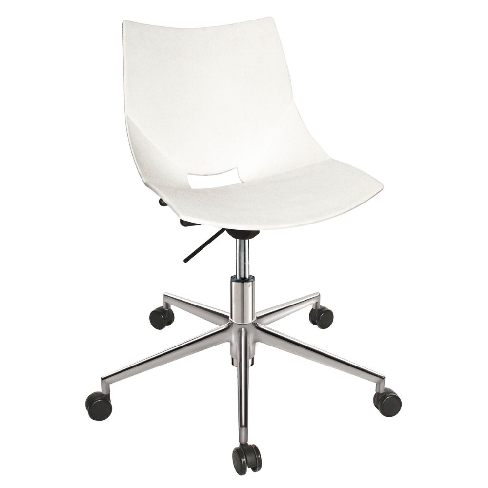 Silla secretarial Offiho Shell OHS-37 con asiento y respaldo en polipropileno y base de aluminio de cinco puntas