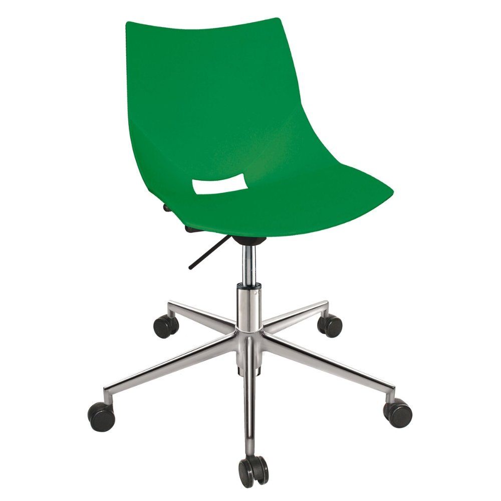 Silla secretarial Offiho Shell OHS-37 con asiento y respaldo en polipropileno y base de aluminio de cinco puntas