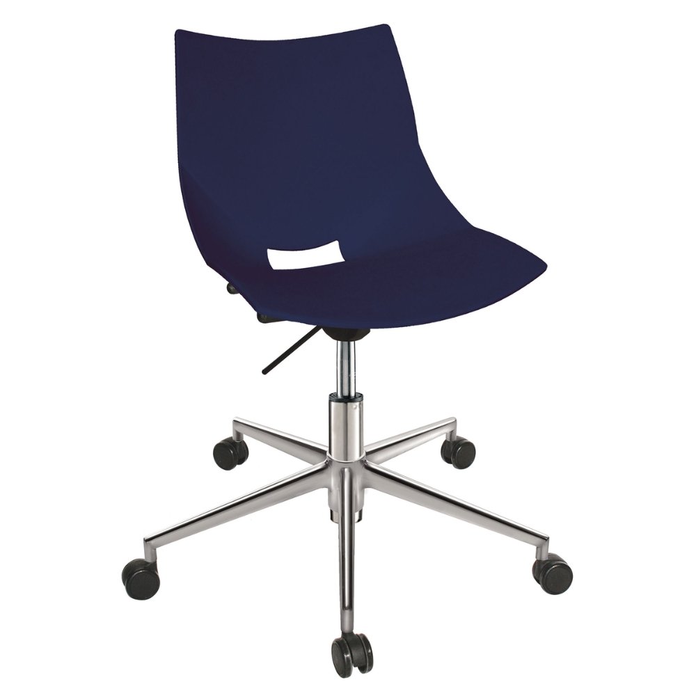 Silla secretarial Offiho Shell OHS-37 con asiento y respaldo en polipropileno y base de aluminio de cinco puntas