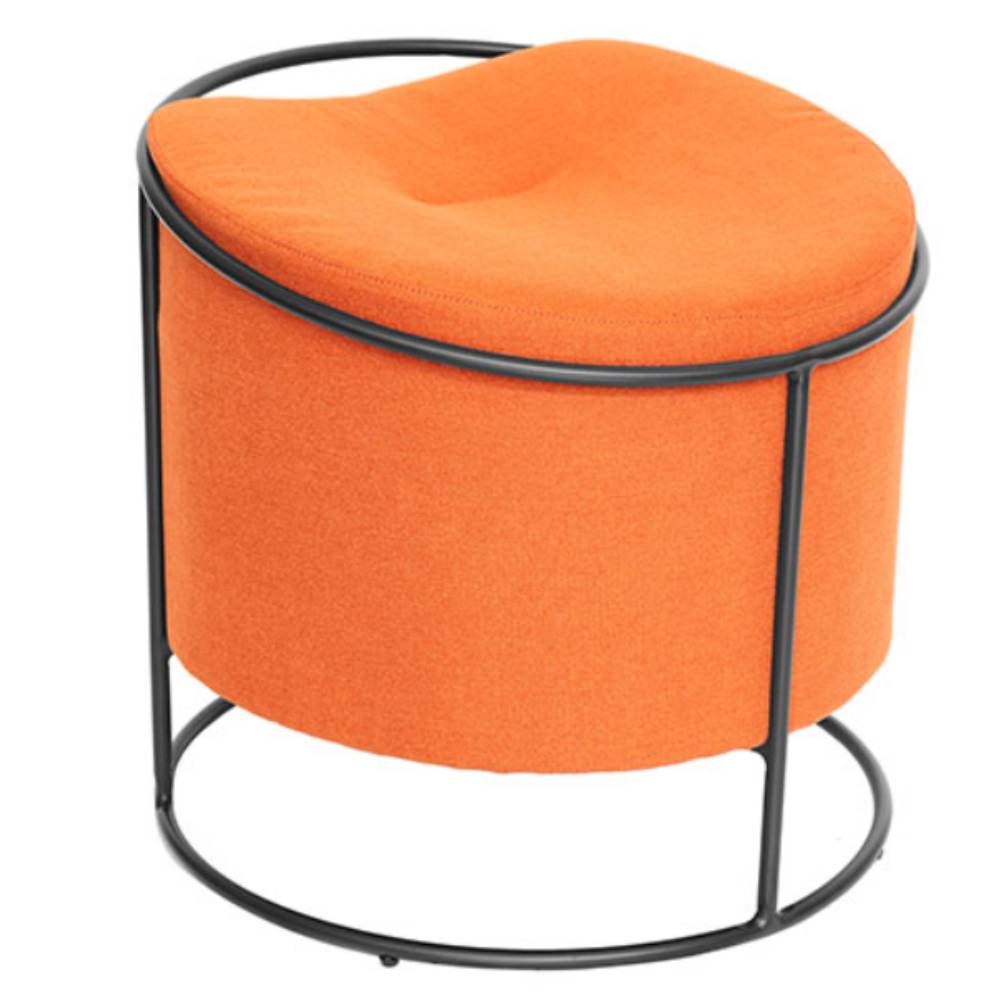 Taburete OFFIHO BUDI OHM-132 con estructura de acero tubular negro mate y asiento de pino tapizado en poliéster