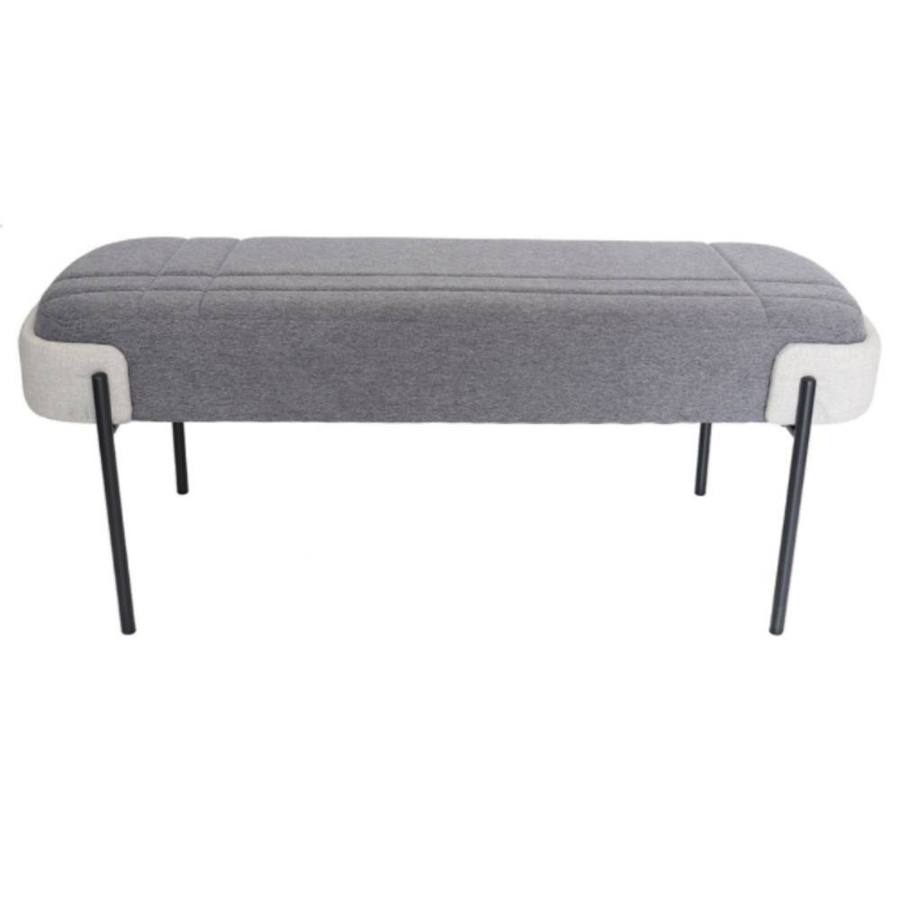Taburete OFFIHO GUBI OHM-131 con estructura de acero tubular negro mate y asiento de pino tapizado en poliéster jaspeado
