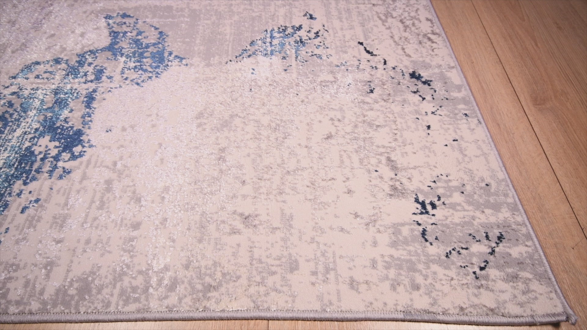 TAPETE LAVIN DENIZ U7017 | Tapete Decorativo para Recepción Hotel Hogar Departamento Sala | GRIS CREMA AZUL | Varias Medidas | Rectangular | Interior Recepción Hotel Hogar Sala de estar