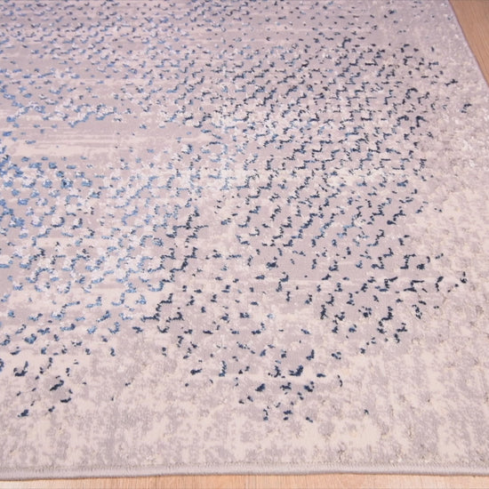 TAPETE LAVIN DENIZ U7014 | Tapete Decorativo para Recepción Hotel Hogar Departamento Sala | GRIS CREMA AZUL | Varias Medidas | Rectangular | Interior Recepción Hotel Hogar Sala de estar