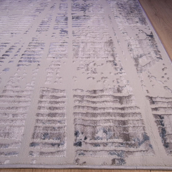 TAPETE LAVIN BETSY U5018 | Tapete Decorativo para Recepción Hotel Hogar Departamento Sala | CREMA GRIS AZUL | Varias Medidas | Rectangular | Interior Recepción Hotel Hogar Sala de estar