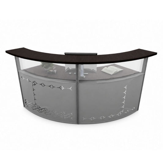 Recepción para Oficina Curva V60 - VERSA RP - Frente 233 cm - RP-900 - VERSA - NOGAL BEAT - Recepción