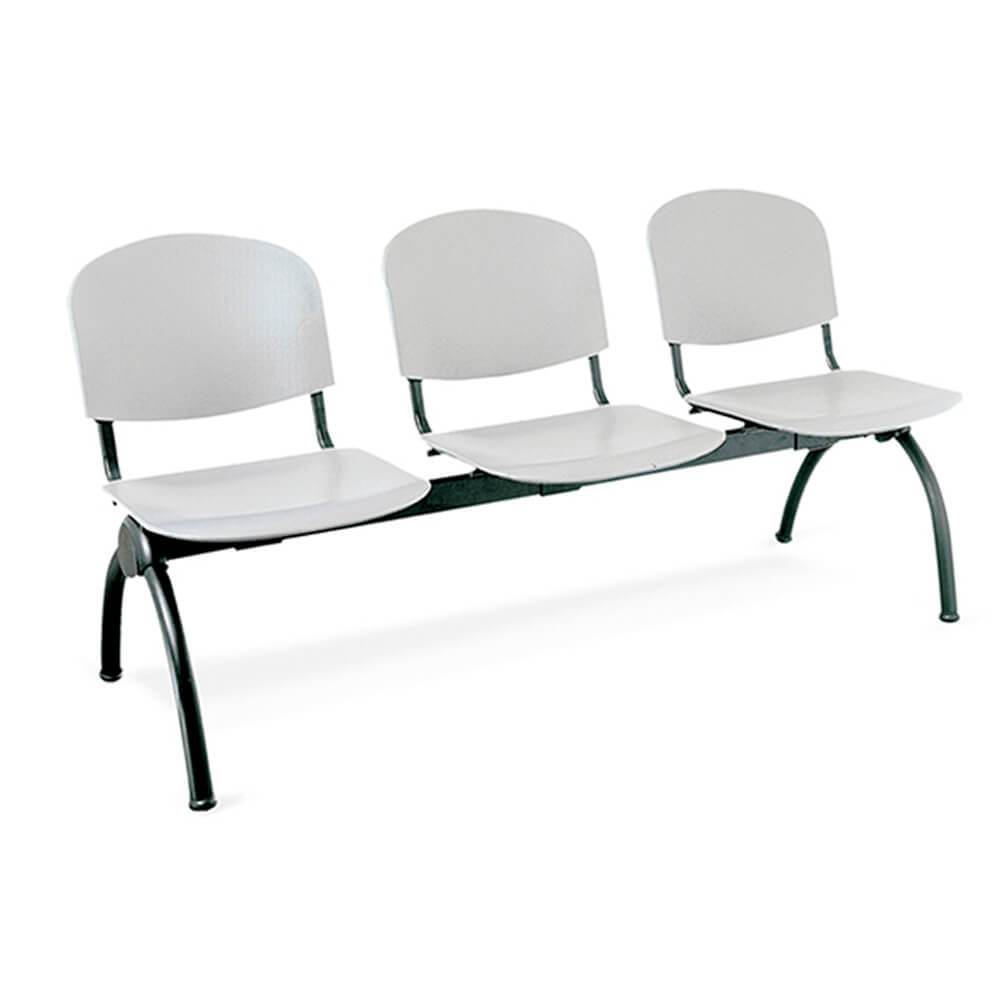 REQUIEZ RE 1073 | Banca Diseño Ergonómico Visita Sala Espera Oficina | 3 Plazas | Polipropileno | Interior - RE 1073 - Requiez - NOGAL BEAT - Banca
