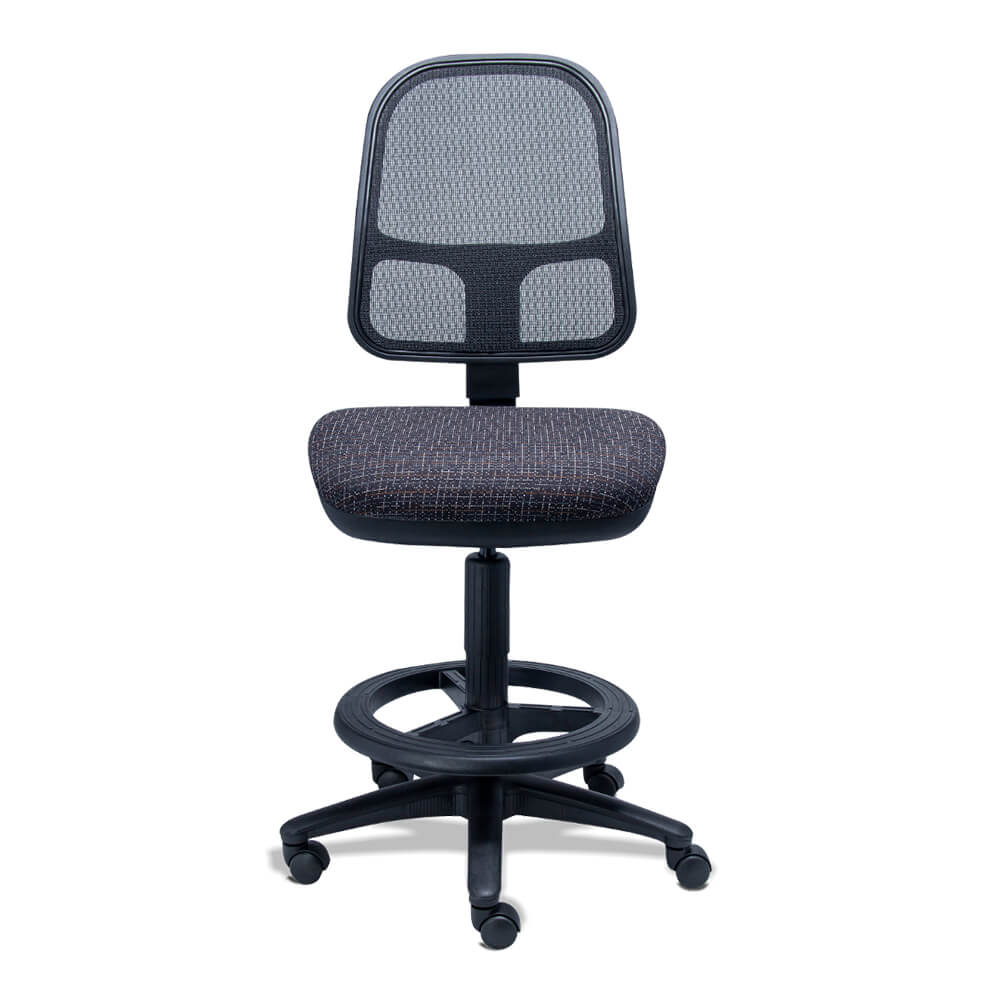 Requiez Silla Trabajo Banco Alto Tipo Cajero RS-490/45 Base Estrella Nylon - RS-490/45 - Requiez - NOGAL BEAT - Silla para oficina