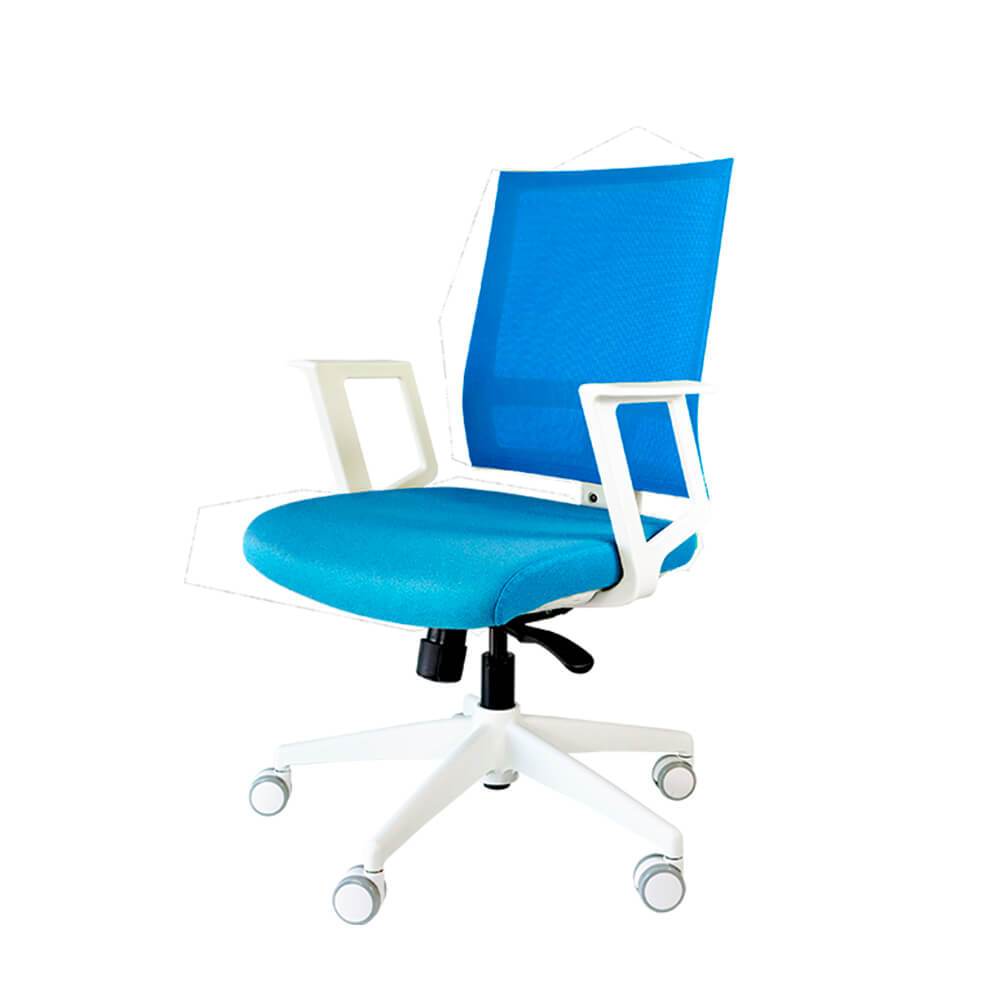 Silla de oficina operativa Requiez Mesh RS-1100 con respaldo en mesh de nylon y asiento tapizado