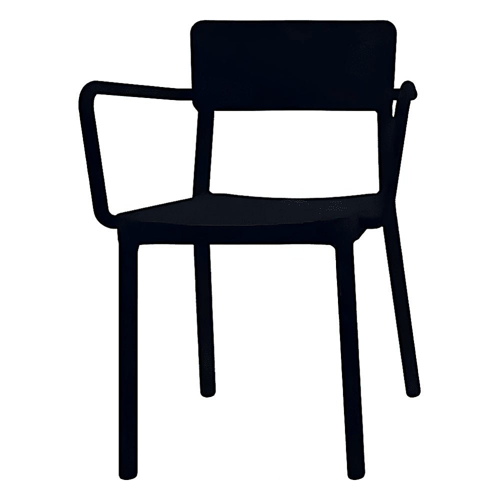 Silla Comercial para Bistró Protección UV - RESOL LISBOA ARMCHAIR - Varios Colores - Asiento y Respaldo en Polipropileno - 00820 - Resol - NOGAL BEAT - Silla Comercial Exterior
