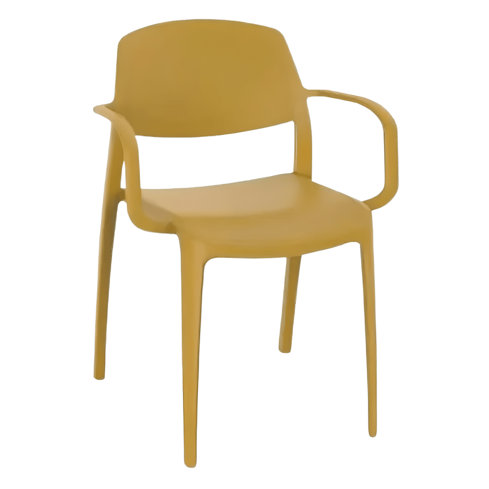 Silla Comercial para Bistró Protección UV - RESOL SMART ARMCHAIR - Varios Colores - Asiento y Respaldo en Polipropileno - 5375 - Resol - NOGAL BEAT - Sillas