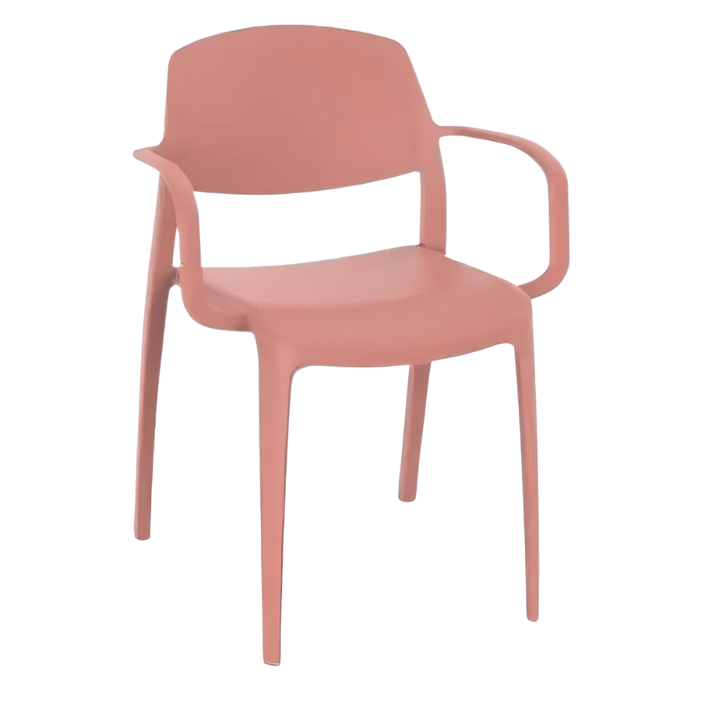 Silla Comercial para Bistró Protección UV - RESOL SMART ARMCHAIR - Varios Colores - Asiento y Respaldo en Polipropileno - 5374 - Resol - NOGAL BEAT - Sillas