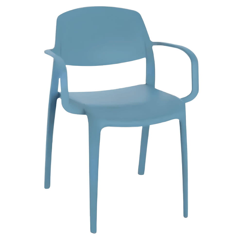 Silla Comercial para Bistró Protección UV - RESOL SMART ARMCHAIR - Varios Colores - Asiento y Respaldo en Polipropileno - 5373 - Resol - NOGAL BEAT - Sillas