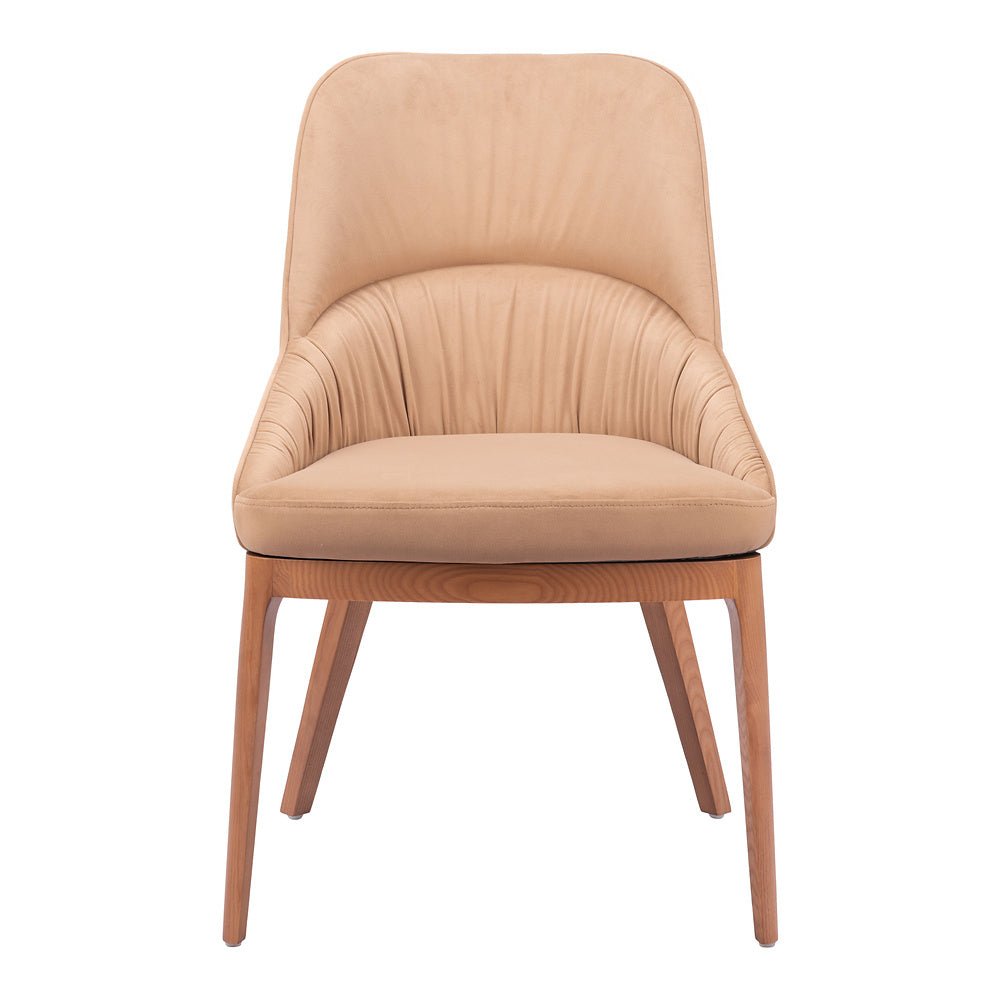 Silla Comercial para Bistró - ZUO AYR - Camel - Asiento y Respaldo Tapizados - 110127 - Zuo - NOGAL BEAT - Silla Comercial Interior