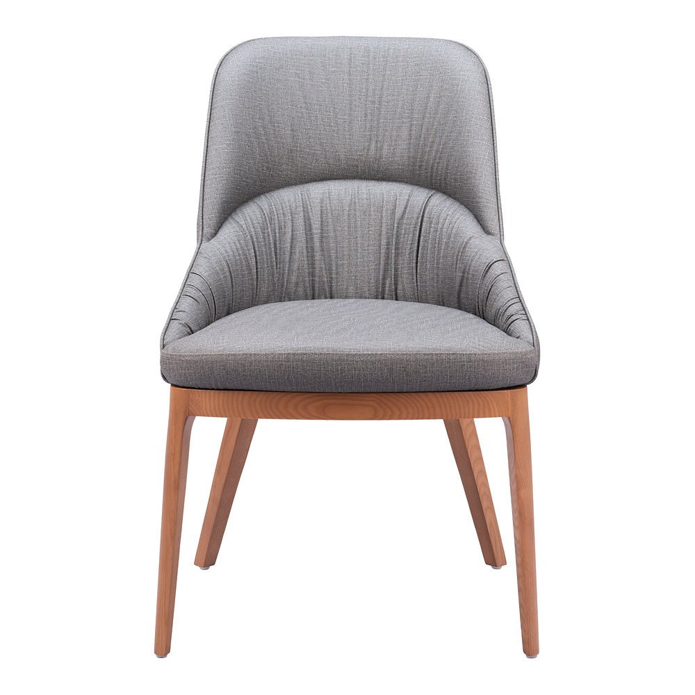 Silla Comercial para Bistró - ZUO AYR - Gris Pizarra - Asiento y Respaldo Tapizados en Lino Sintético - 110126 - Zuo - NOGAL BEAT - Silla Comercial Interior