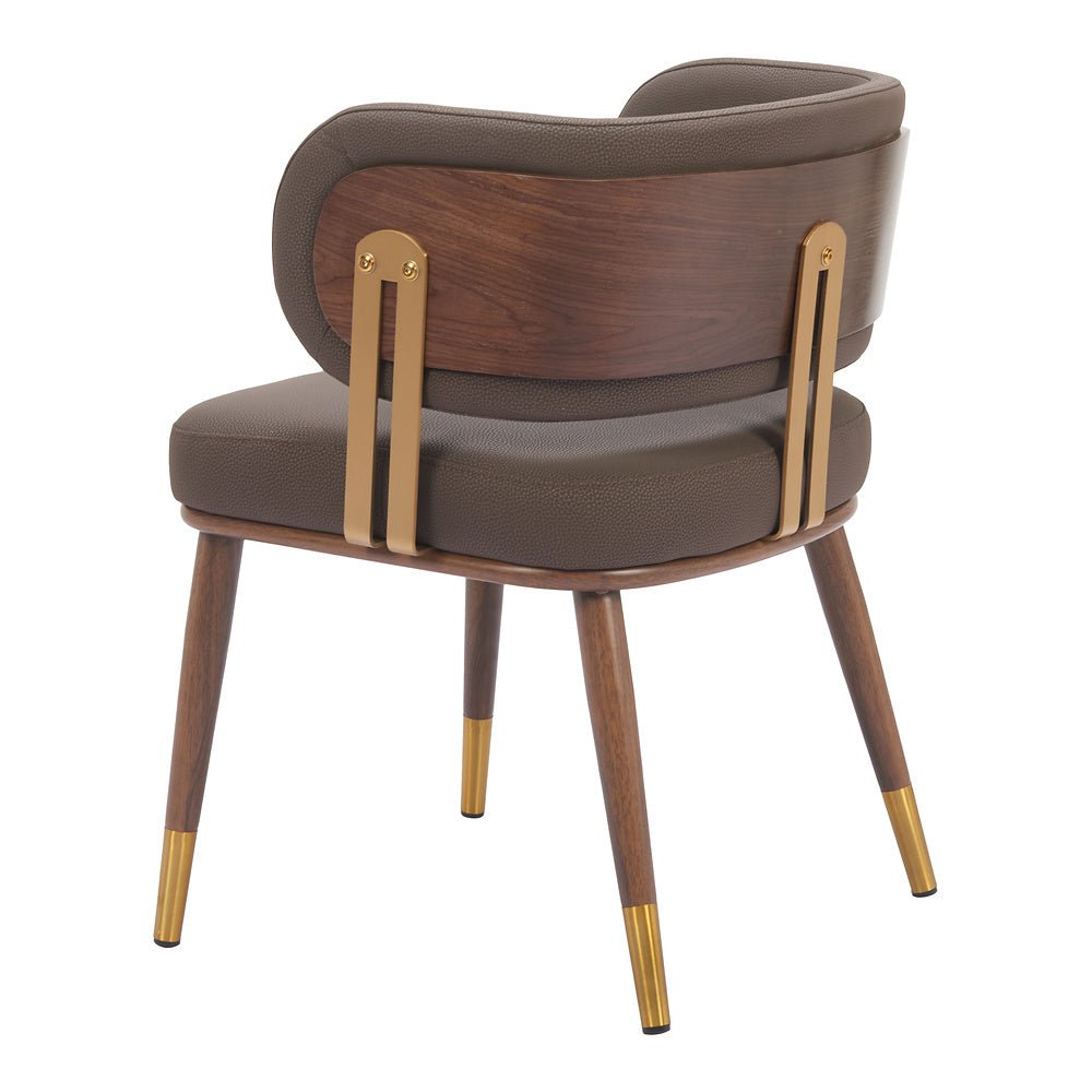 Silla Comercial para Bistró - ZUO BREW - Varios Colores - Asiento y Respaldo Tapizados en Piel Sintética - 110326 - Zuo - NOGAL BEAT - Silla Comercial Interior