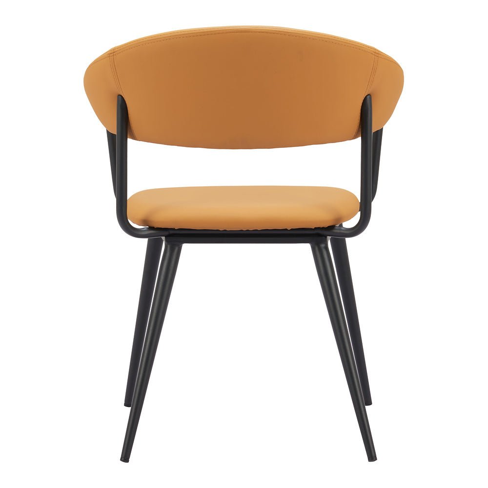 Silla Comercial para Bistró - ZUO SIMA - Café - Asiento y Respaldo Tapizados en Piel Sintética - 110352 - Zuo - NOGAL BEAT - Silla Comercial Interior
