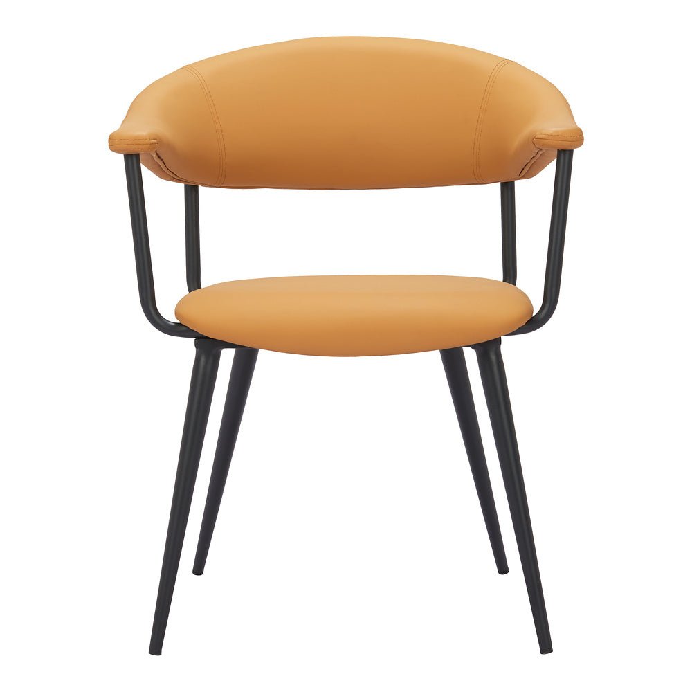 Silla Comercial para Bistró - ZUO SIMA - Café - Asiento y Respaldo Tapizados en Piel Sintética - 110352 - Zuo - NOGAL BEAT - Silla Comercial Interior