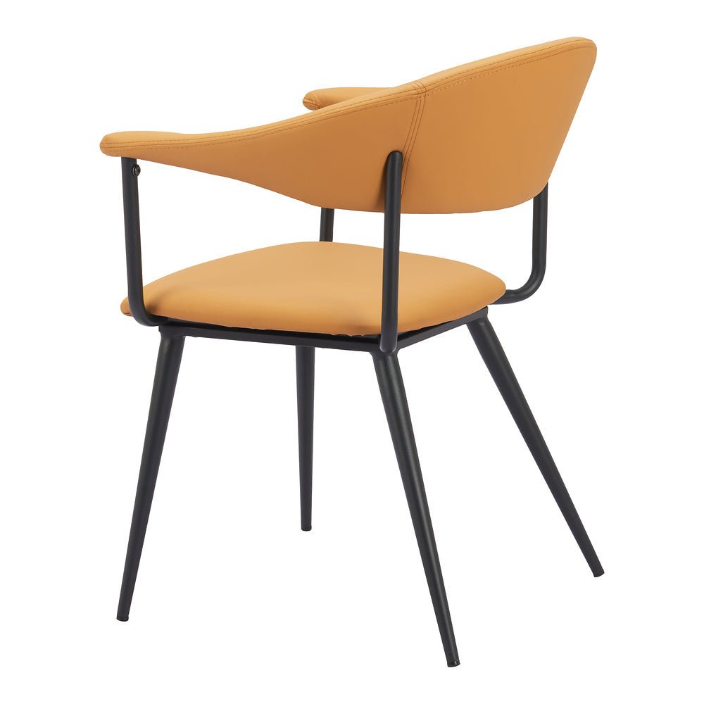 Silla Comercial para Bistró - ZUO SIMA - Café - Asiento y Respaldo Tapizados en Piel Sintética - 110352 - Zuo - NOGAL BEAT - Silla Comercial Interior