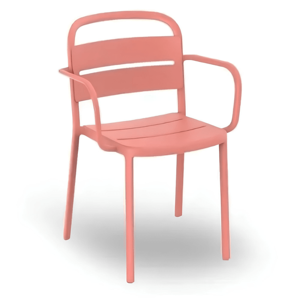 Silla Comercial para Cafetería Protección UV - RESOL COMO ARMCHAIR - Varios Colores - Asiento y Respaldo en Polipropileno - 5353 - Resol - NOGAL BEAT - Sillas