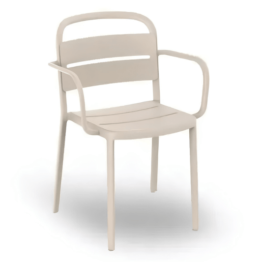Silla Comercial para Cafetería Protección UV - RESOL COMO ARMCHAIR - Varios Colores - Asiento y Respaldo en Polipropileno - 5349 - Resol - NOGAL BEAT - Sillas