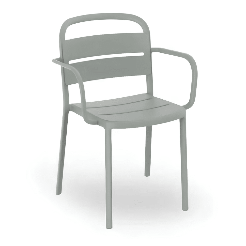 Silla Comercial para Cafetería Protección UV - RESOL COMO ARMCHAIR - Varios Colores - Asiento y Respaldo en Polipropileno - 5351 - Resol - NOGAL BEAT - Sillas