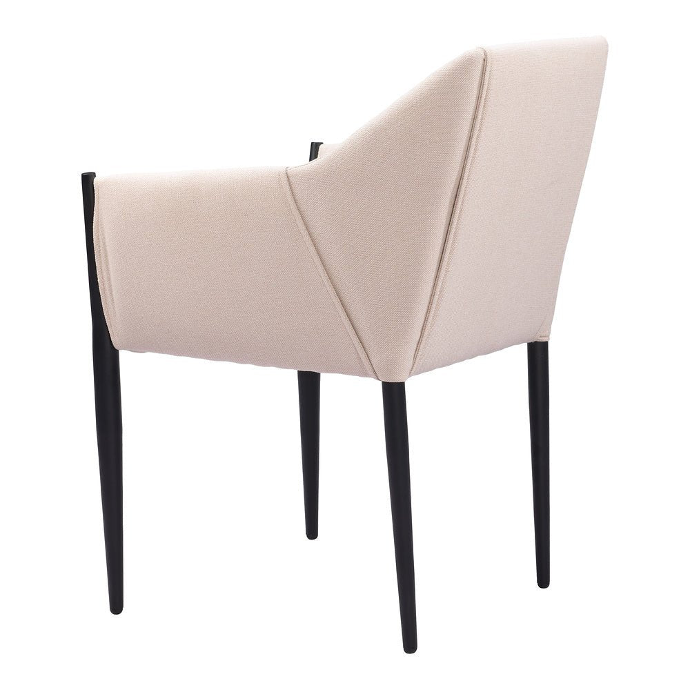 Silla Comercial para Cafetería - ZUO ANDOVER - Beige - Asiento y Respaldo Tapizados - 110168 - Zuo - NOGAL BEAT - Silla Comercial Interior