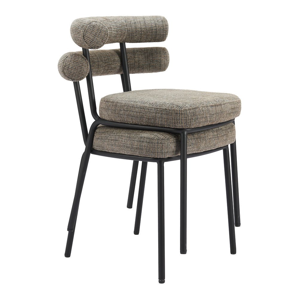 Silla Comercial para Cafetería - ZUO KEDE - Verde Tweed - Asiento y Respaldo Tapizados - 110098 - Zuo - NOGAL BEAT - Silla Comercial Interior