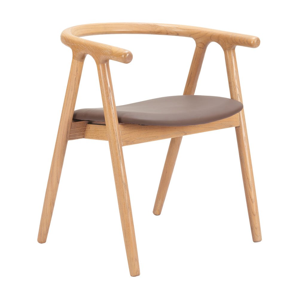 Silla Comercial para Cafetería - ZUO PEKER - Varios Colores - Asiento y Respaldo Tapizados en Piel Sintética - 110553 - Zuo - NOGAL BEAT - Silla Comercial Interior