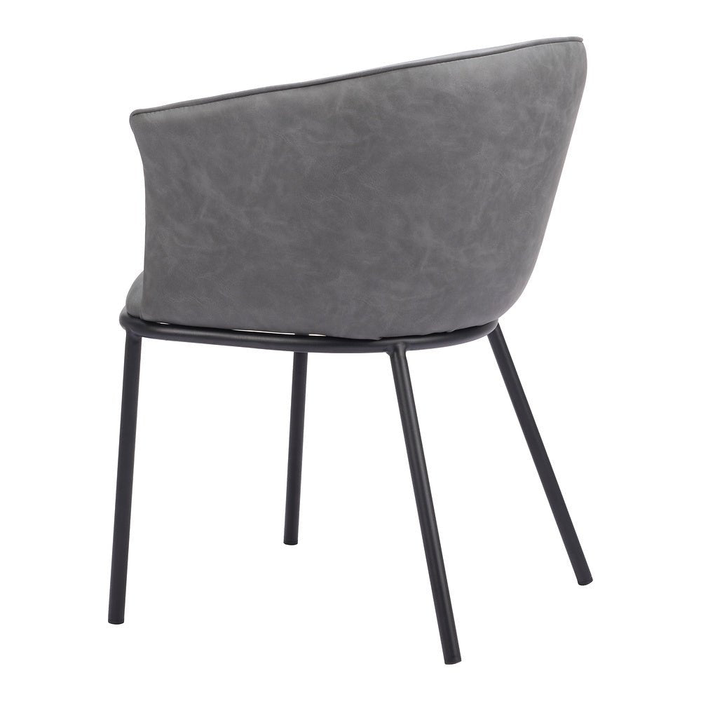 Silla Comercial para Comedor de Empresa - ZUO GARSTON - Varios Colores - Asiento y Respaldo Tapizados en Piel Sintética - 110175 - Zuo - NOGAL BEAT - Silla Comercial Interior