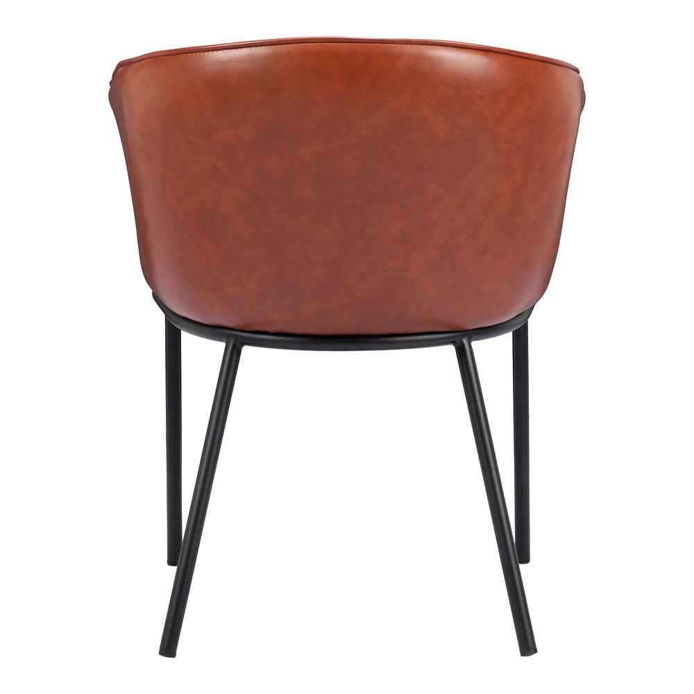 Silla Comercial para Comedor de Empresa - ZUO GARSTON - Varios Colores - Asiento y Respaldo Tapizados en Piel Sintética - 110176 - Zuo - NOGAL BEAT - Silla Comercial Interior