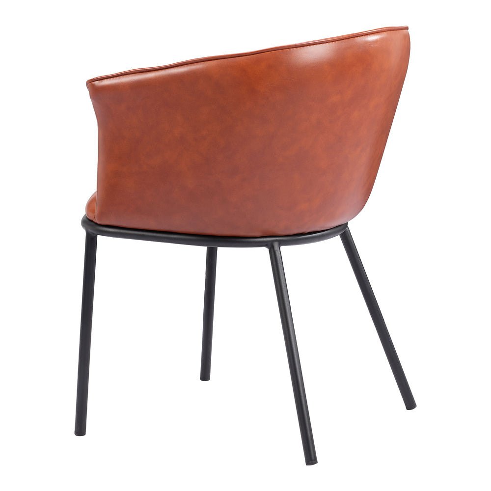 Silla Comercial para Comedor de Empresa - ZUO GARSTON - Varios Colores - Asiento y Respaldo Tapizados en Piel Sintética - 110176 - Zuo - NOGAL BEAT - Silla Comercial Interior