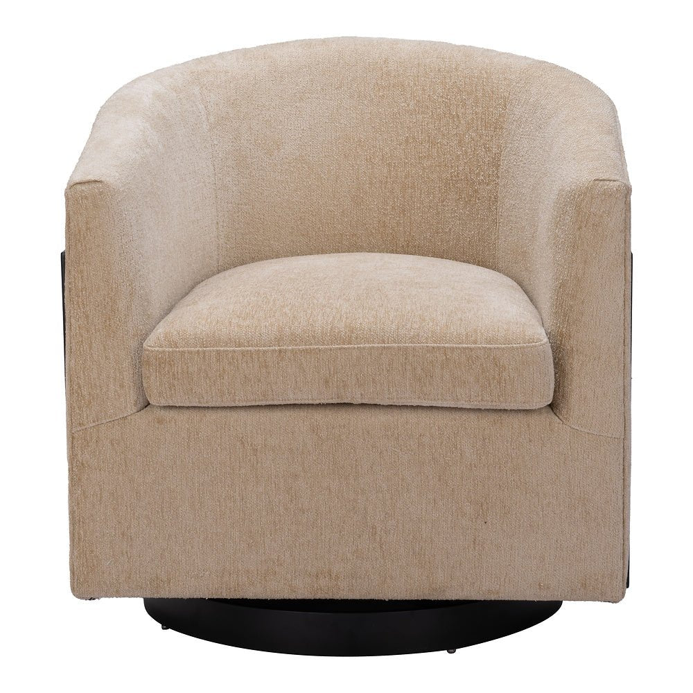 Silla Comercial para Comedor de Empresa - ZUO HANKO - Beige Dorado - Asiento y Respaldo Tapizados en Tejido Texturizado - 110009 - Zuo - NOGAL BEAT - Silla Comercial Interior
