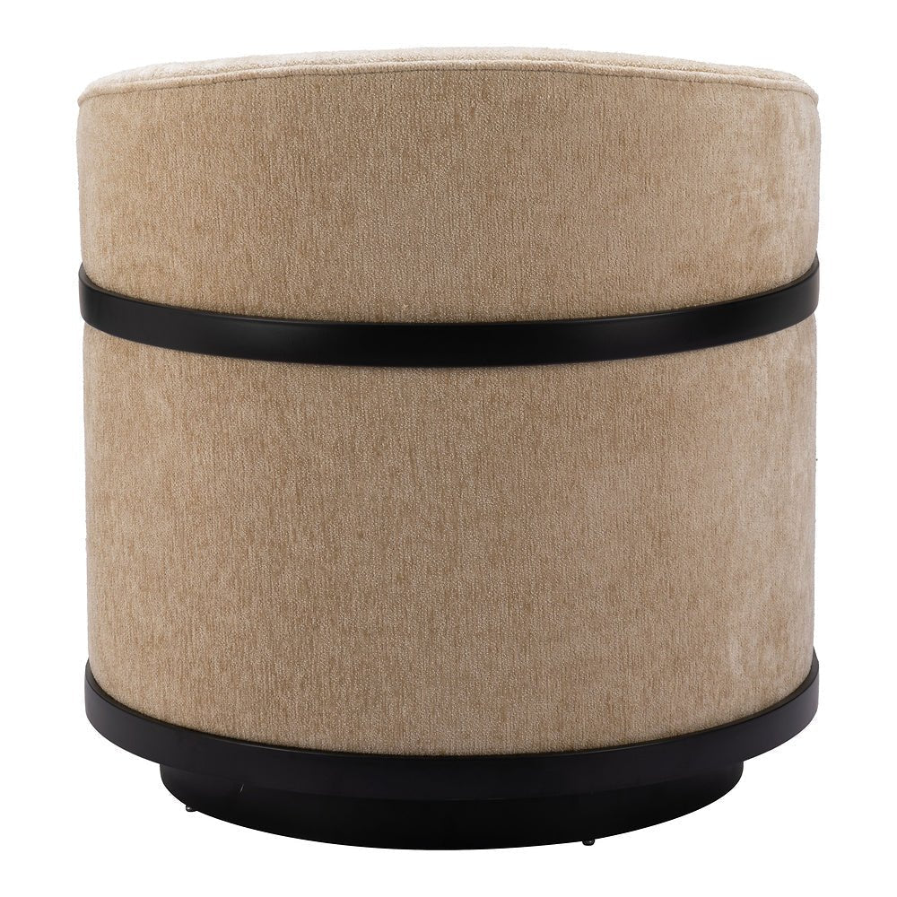 Silla Comercial para Comedor de Empresa - ZUO HANKO - Beige Dorado - Asiento y Respaldo Tapizados en Tejido Texturizado - 110009 - Zuo - NOGAL BEAT - Silla Comercial Interior