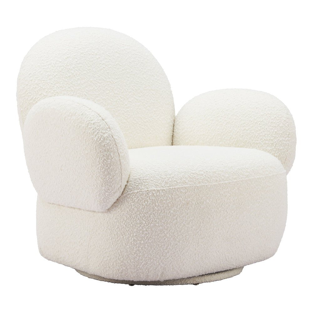 Silla Comercial para Comedor de Empresa - ZUO PILKA - Blanco - Asiento y Respaldo Tapizados en Tela Tipo Borrego - 110280 - Zuo - NOGAL BEAT - Silla Comercial Interior
