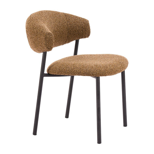 Silla Comercial para Comedor de Empresa - ZUO SEVILLE - Café Corcho - Asiento y Respaldo Tapizados en Tela Tipo Borrego - 110919 - Zuo - NOGAL BEAT - Silla Comercial Interior