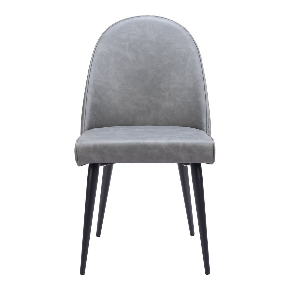 Silla Comercial para Comedor de Empresa - ZUO SILLOTH - Gris - Asiento y Respaldo Tapizados en Piel Sintética - 110118 - Zuo - NOGAL BEAT - Silla Comercial Interior