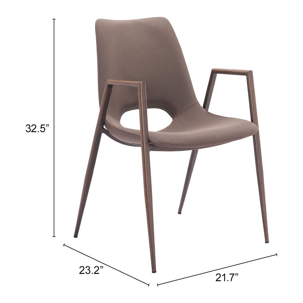 Silla Comercial para Desayunador - ZUO DESI 55x59 109730 - Varios Colores - Asiento y Respaldo Tapizados en Piel Sintética - 109730 - Zuo - NOGAL BEAT - Silla Comercial Interior