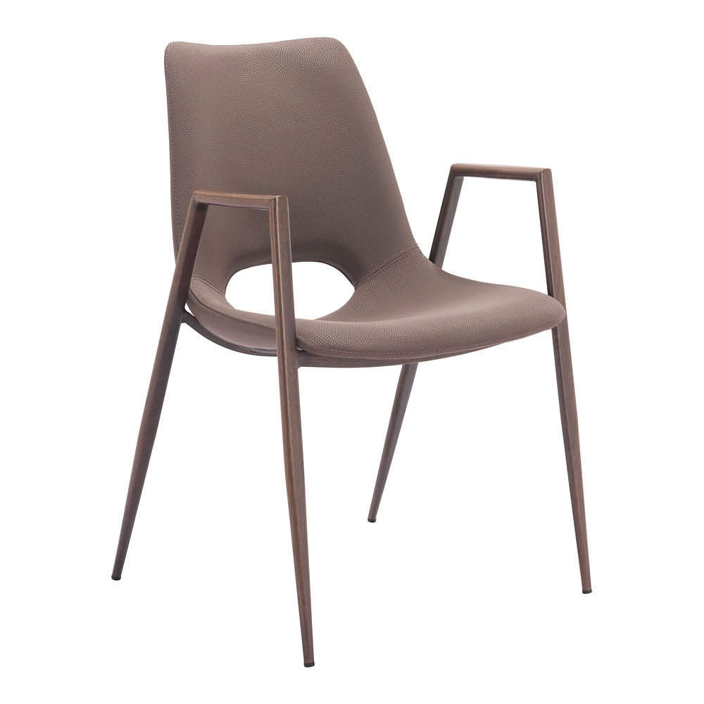 Silla Comercial para Desayunador - ZUO DESI 55x59 109730 - Varios Colores - Asiento y Respaldo Tapizados en Piel Sintética - 109730 - Zuo - NOGAL BEAT - Silla Comercial Interior