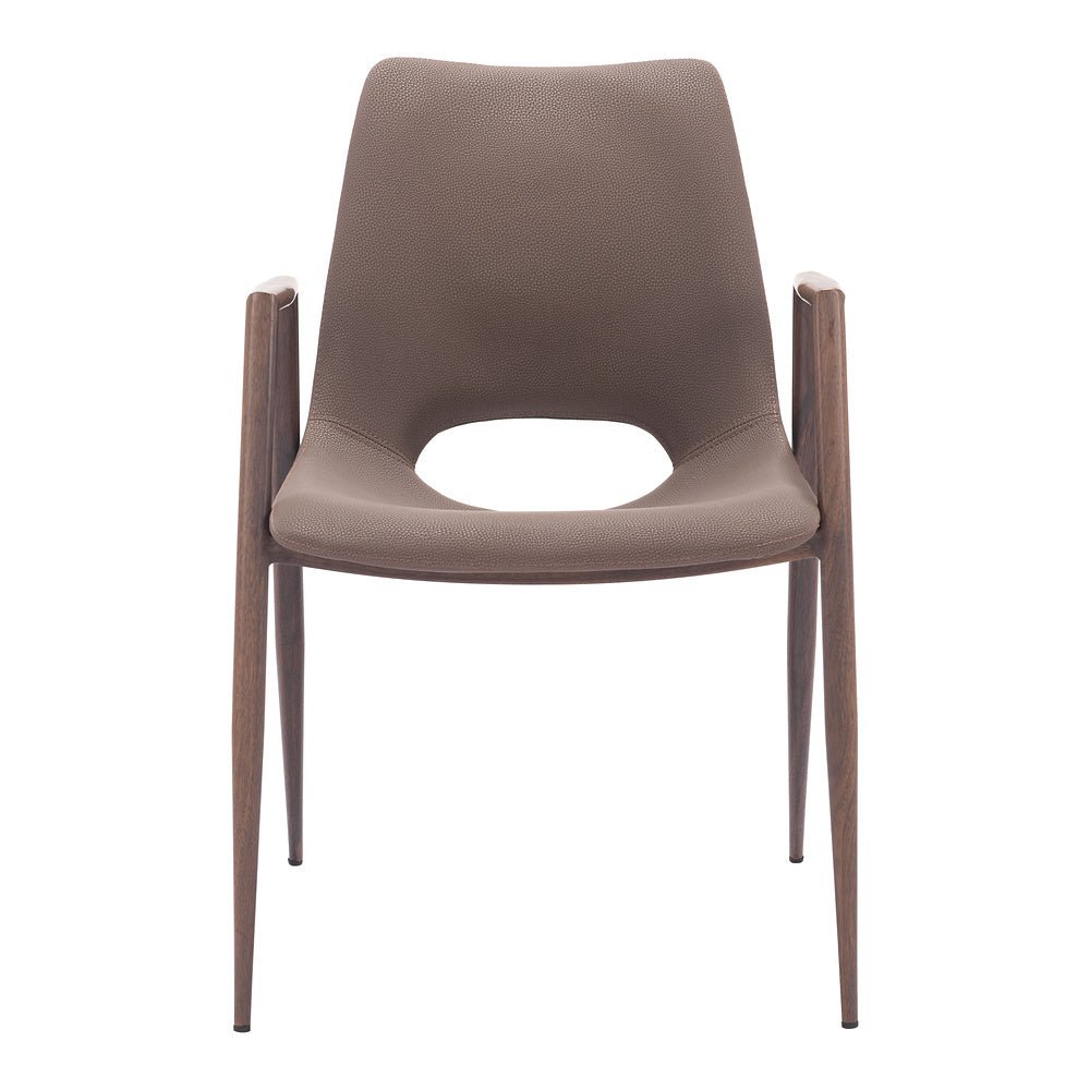 Silla Comercial para Desayunador - ZUO DESI 55x59 109730 - Varios Colores - Asiento y Respaldo Tapizados en Piel Sintética - 109730 - Zuo - NOGAL BEAT - Silla Comercial Interior