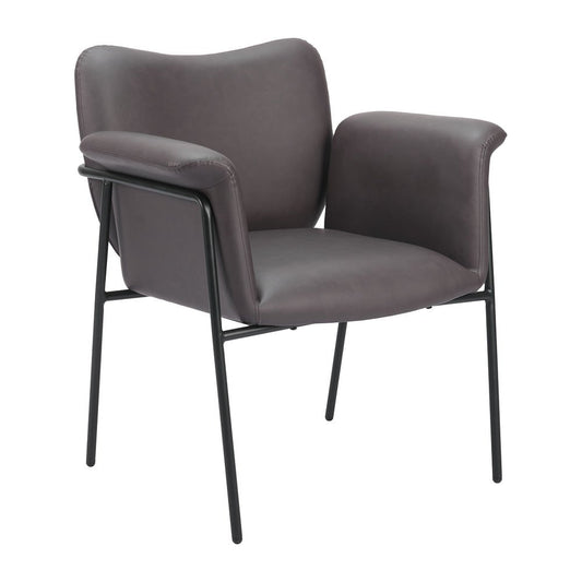 Silla Comercial para Desayunador - ZUO HERITAGE - Café - Asiento y Respaldo Tapizados en Piel Sintética - 110357 - Zuo - NOGAL BEAT - Silla Comercial Interior