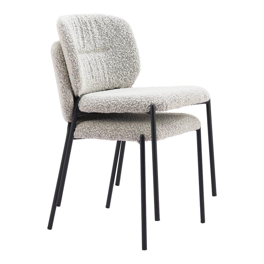 Silla Comercial para Desayunador - ZUO PLAT - Gris - Asiento y Respaldo Tapizados en Tejido Texturizado - 110348 - Zuo - NOGAL BEAT - Silla Comercial Interior