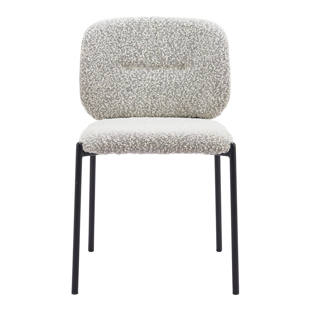 Silla Comercial para Desayunador - ZUO PLAT - Gris - Asiento y Respaldo Tapizados en Tejido Texturizado - 110348 - Zuo - NOGAL BEAT - Silla Comercial Interior