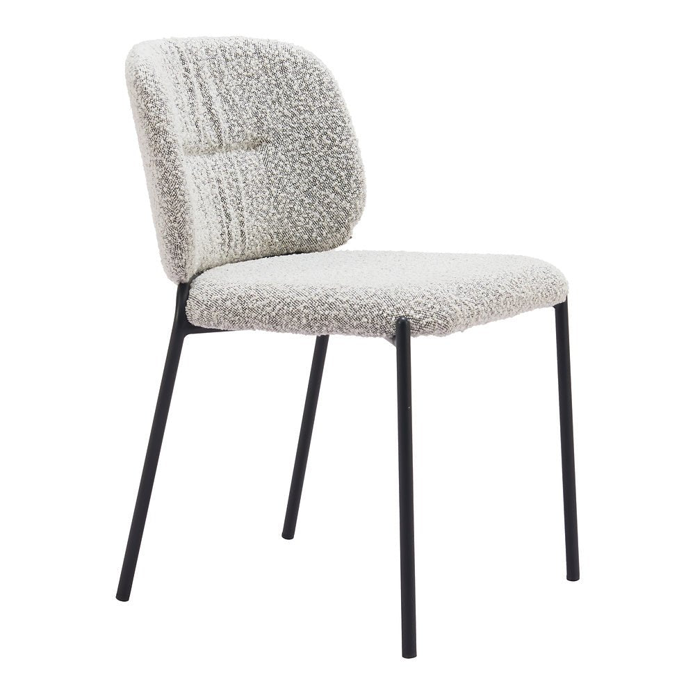 Silla Comercial para Desayunador - ZUO PLAT - Gris - Asiento y Respaldo Tapizados en Tejido Texturizado - 110348 - Zuo - NOGAL BEAT - Silla Comercial Interior