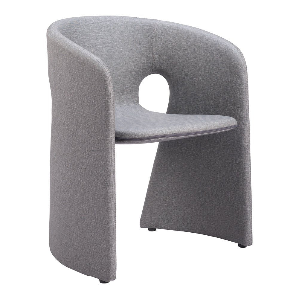 Silla Comercial para Desayunador - ZUO ROSYTH - Gris Pizarra - Asiento y Respaldo Tapizados en Lino Sintético - 110124 - Zuo - NOGAL BEAT - Silla Comercial Interior